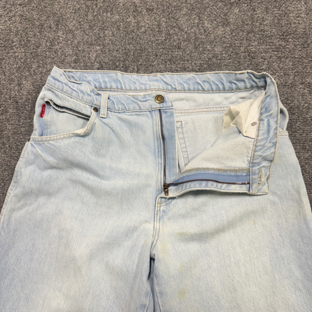 BBC Pants Men's 30x27 Stained Made‎ In USA 100% Cotton Light Wash Blue